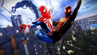 Spider-Man 2. Peter and Miles pro web swinging assist level 0. Music video.