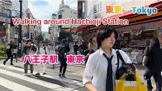 八王子駅のそば歩く　walking around Hachioji Station Tokyo Japan