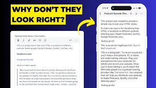 Why don't my show notes look right in Apple Podcasts, Spotify, Youtube?