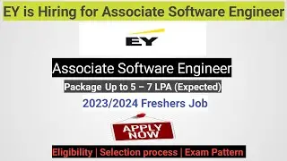 EY is Hiring for Freshers 2023-2024 | As Associate Software Engineer #fresherjobs #jobopenings #job