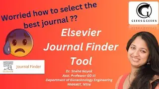 Elsevier Journal Finder Tool - Dr. Sneha Nayak