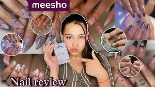 Affordable meesho fake nails 💅| Easy nail art at home 🏠 - press on nails under Rs.100 😦💵#anmolkaur