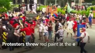 Police brutality in Philippines run over peoples as They Try to Storm US Embassy