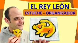EL REY LEON😺Cómo hacer ESTUCHE▶Organizador de cartón escolar INFANTIL ▶cartonaje CON LEGO CASERO