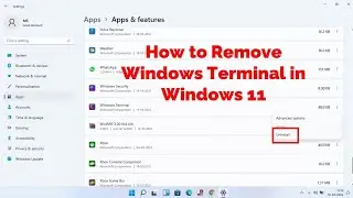 How to Remove Windows Terminal Windows11