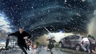 What is going on in USA ! Incredible scenes of storms chaos  that destroyed homes and cars in Iowa