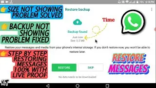 How to Backup & Restore WhatsApp Messages - Complete Steps | Restore Size Not Showing Problem Fix 💪🔥