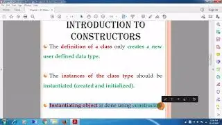 Introduction to Constructors, and Need for Constructors.