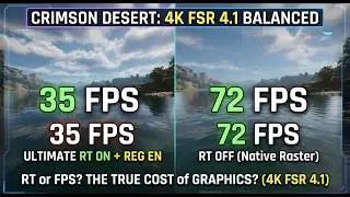 Crimson Desert Ray Regeneration vs Ray Tracing vs RT Off | 4K FSR 4.1 Balanced
