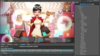 Shopping girl. Spine animation.