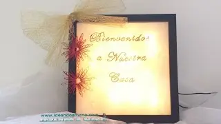 Decoración de Navidad con marco de luces