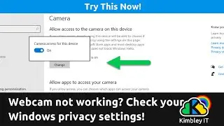 Webcam not working? Check your Windows privacy settings!