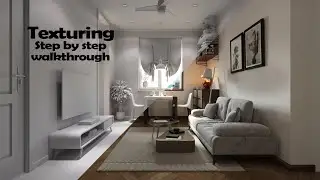 How to Texture / Material interior in 3ds max | Timelapse