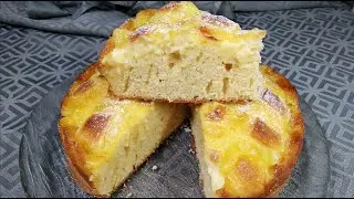 Oven Custard Pie. Preparing quickly and easily. Awesome tea pie