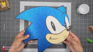 SONIC en cartulina para fiestas. (SONIC THE HEDGEHOG) #sonic #diy #cricut #dollartree