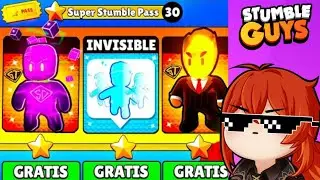 Compro el nuevo pase de stumble guys con skin invisible😱😱😱