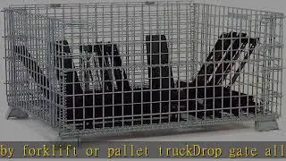 Global Industrial Folding Wire Container, 2000 Lb Capacity, 48x40x36-1/2