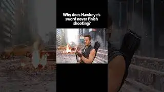 Why does Hawkey’s sword never finish shooting?