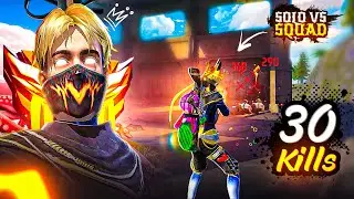 30 Kills ? 🔥 Solo Vs Squad [ Full Gameplay ] iphone 15 Plus 📲 Free Fire