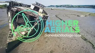 Abandoned Boats Devon 4K - Drone Stock Footage [Preview]