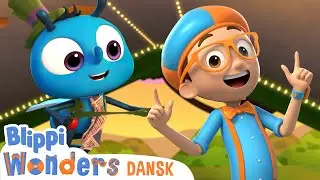 Lær, hvordan fluer kan gå på taget! | Blippi Dansk | Moonbug Børn Dansk - tegnefilm for børn