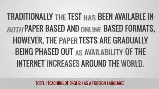 ITTT Glossary - TOEFL | Test of English as a Foreign Language