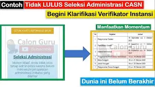 KlarifikasiI Verifikator Instansi: 10 Penyebab (TMS) Tidak LULUS Seleksi Administrasi CPNS/PPPK 2023