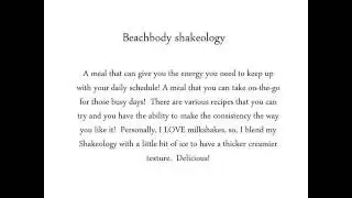 Taste and feel the shakeology
