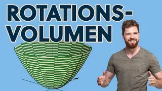 Volumen Rotationskörper (um Y-Achse) berechnen, BEISPIEL + Herleitung Rotationsvolumen