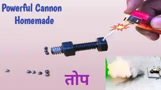 Simplest powerful mini cannon from nut and bolt | make powerful mini cannon | Homemade cannon