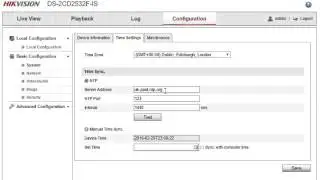 How to set time server on Hik ip cameras ntp