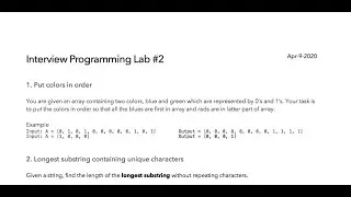 Interview Programming Lab #2