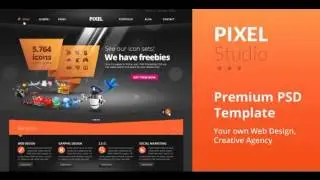 Preview Pixel Studio - Premium Website Template PSD Creati
