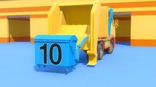 Kids educational video with numbers - Learning numbers with Garbage Trucks.