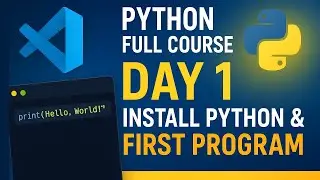 Setup VS Code for Python Programming | Run First Python Program | Python Programming Day 1