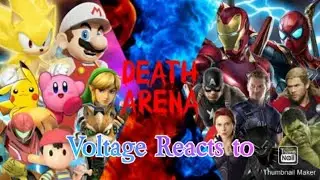 Voltage reacts to SUPER SMASH BROS vs AVENGERS! (Nintendo vs. MCU) - DEATH ARENA S4 EP1