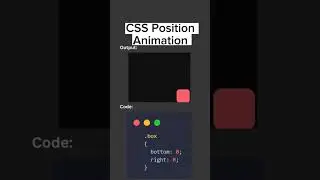CSS Position Animation HTML JavaScript 
