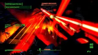 Fallout 4: An Explosive Minigun vs 215 Gunners