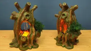 DIY Cement Tabletop Fountain Using Plastic Bottle | Upcycling Plastic Bottle | Desktop Fountain