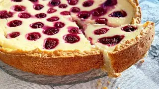 Творожный пирог с малиной / Пирог с творогом /Чизкейк / творожная выпечка / cheesecake #творожный
