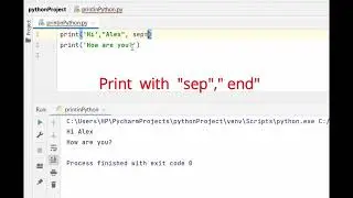 Python Tutorial-3  Print function with 'sep' , 'end' in python