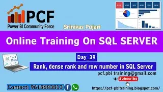 DAY 39 RANK, DENSE RANK AND ROW NUMBER IN SQL SERVER