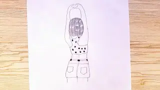 how to draw a girl is making heart by her hands step by step/pencil tutorial/BR drawing book