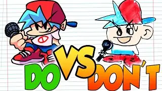 DOs & DON'Ts Drawing BOYFRIEND Friday Night Funkin In 1 Minute CHALLENGE!