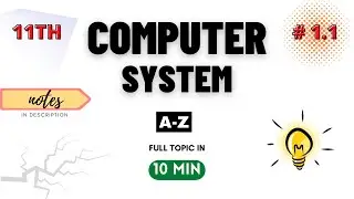 Class 11 Computer Science / IP | Chapter 1 | Computer System | UNIT 1 | (Part 1) | CBSE