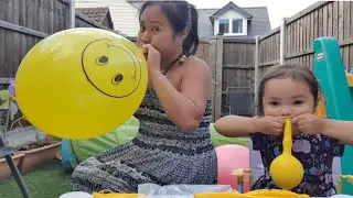 Blowing up the punch ball balloons |16 inch punch ball balloons