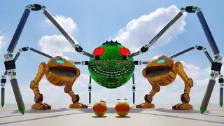 Pacman and Robot Pacman VS Spider Monster Robot