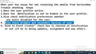 Email notification Trouble Shooting Steps