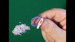 Кольцо из бисера параллельным плетением