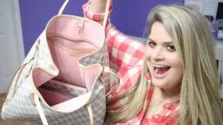 WHAT'S IN MY HANDBAG / PURSE ORGANIZATION - LOUIS VUITTON DAMIER AZUR CANVAS NEVERFULL GM